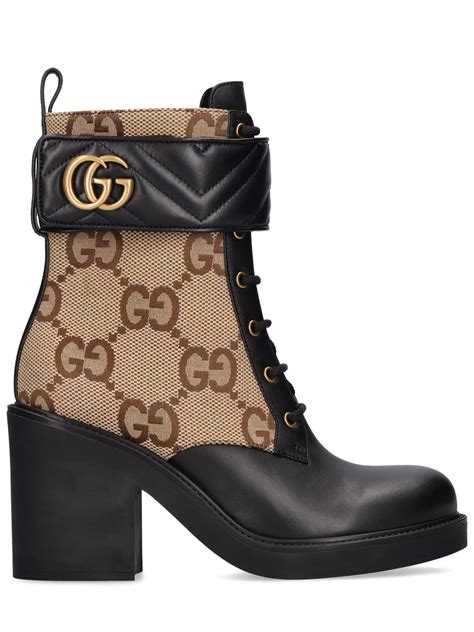 gucci black trip gg logo boots/booties|gucci lace up boots.